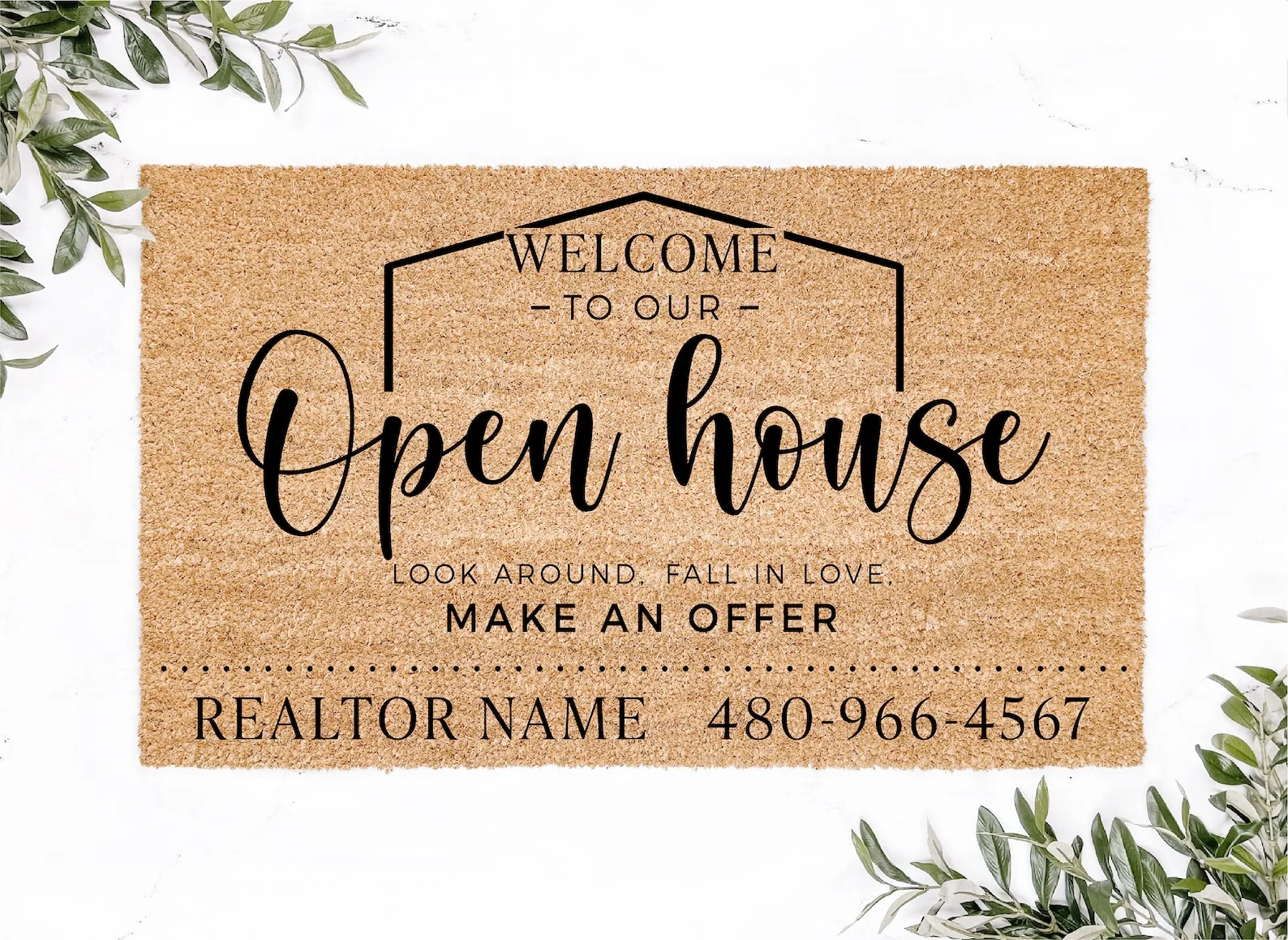 Open House Doormat Realtor Client Gift Custom Welcome Mat Housewarming New House Gifts Add Your Name Phone Number Property Rugs
Open House Doormat Realtor Client Gift Custom Welcome Mat Housewarming New House Gifts Add Your Name Phone Number Property Rugs