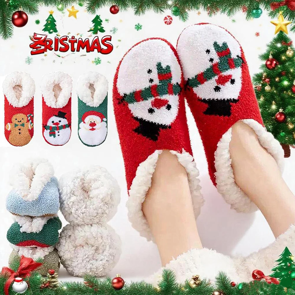 Женские рождественские чулки-тапочки — дизайн снеговика, Санта и пряники, утолщенные теплые нескользящие носки-тапочки
Женские рождественские чулки-тапочки — дизайн снеговика, Санта и пряники, утолщенные теплые нескользящие носки-тапочки