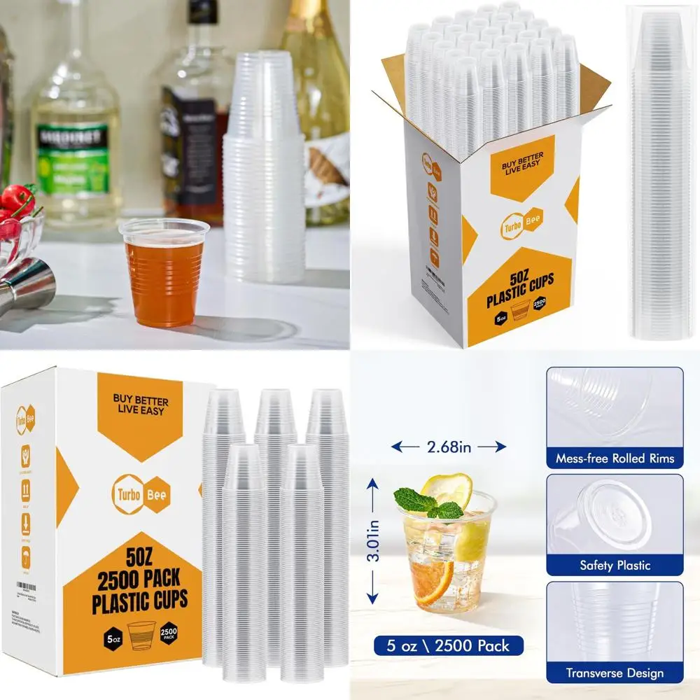 5oz Clear Plastic Cups, Disposable Small Party Cups, Ideal for Cold Beverages, Suitable for Picnics, BBQs, Travel, and Events
5oz Clear Plastic Cups, Disposable Small Party Cups, Ideal for Cold Beverages, Suitable for Picnics, BBQs, Travel, and Events