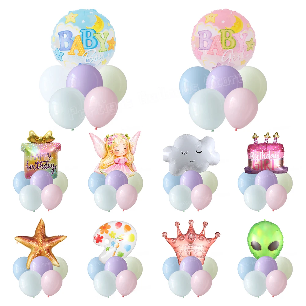 12pcs/set Baby Shower Decorations White Cloud Fairy Crown Unicorn Mermaid Starfish Foil Ball Happy Birthday Baby Boy Air Globos
12pcs/set Baby Shower Decorations White Cloud Fairy Crown Unicorn Mermaid Starfish Foil Ball Happy Birthday Baby Boy Air Globos