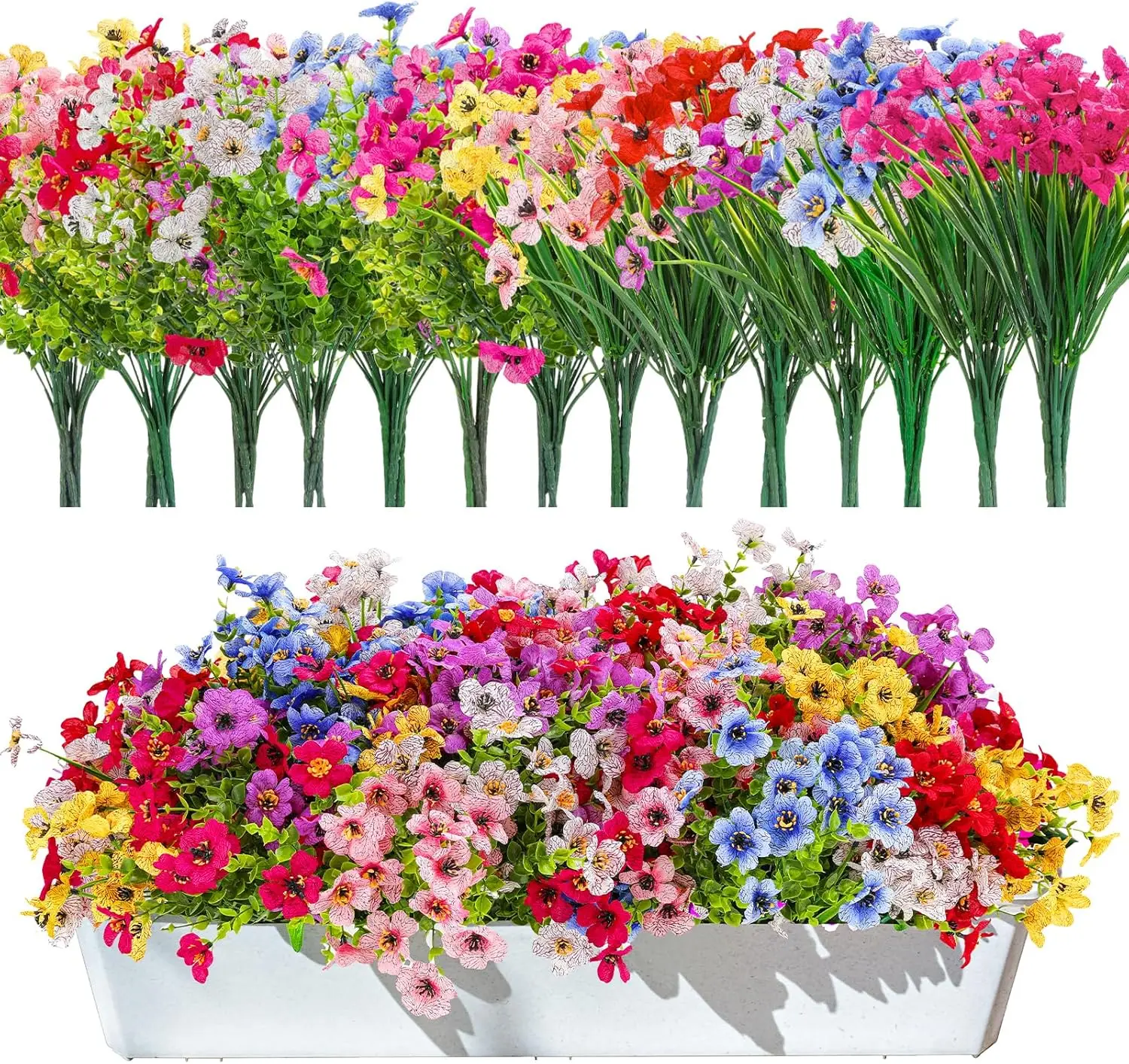 56 Colorful Bundles Artificial Fake Plants Flowers for Outdoor Decoration, Realistic Plastic Silk Spring Summer Flowers,
56 Colorful Bundles Artificial Fake Plants Flowers for Outdoor Decoration, Realistic Plastic Silk Spring Summer Flowers,