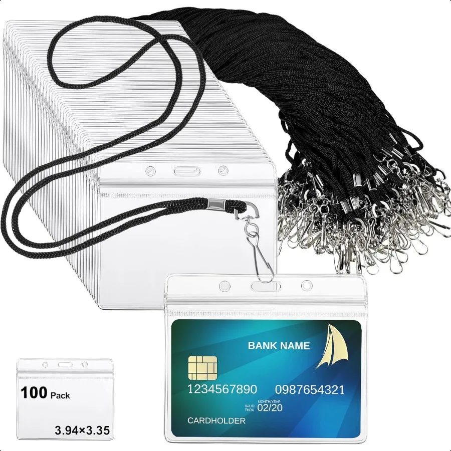 100 Sets Lanyards with ID Badges Bulk Clear Plastic Horizontal Name Tags Badge ID Card Holders Flat Neck Lanyards with Swivel H
100 Sets Lanyards with ID Badges Bulk Clear Plastic Horizontal Name Tags Badge ID Card Holders Flat Neck Lanyards with Swivel H