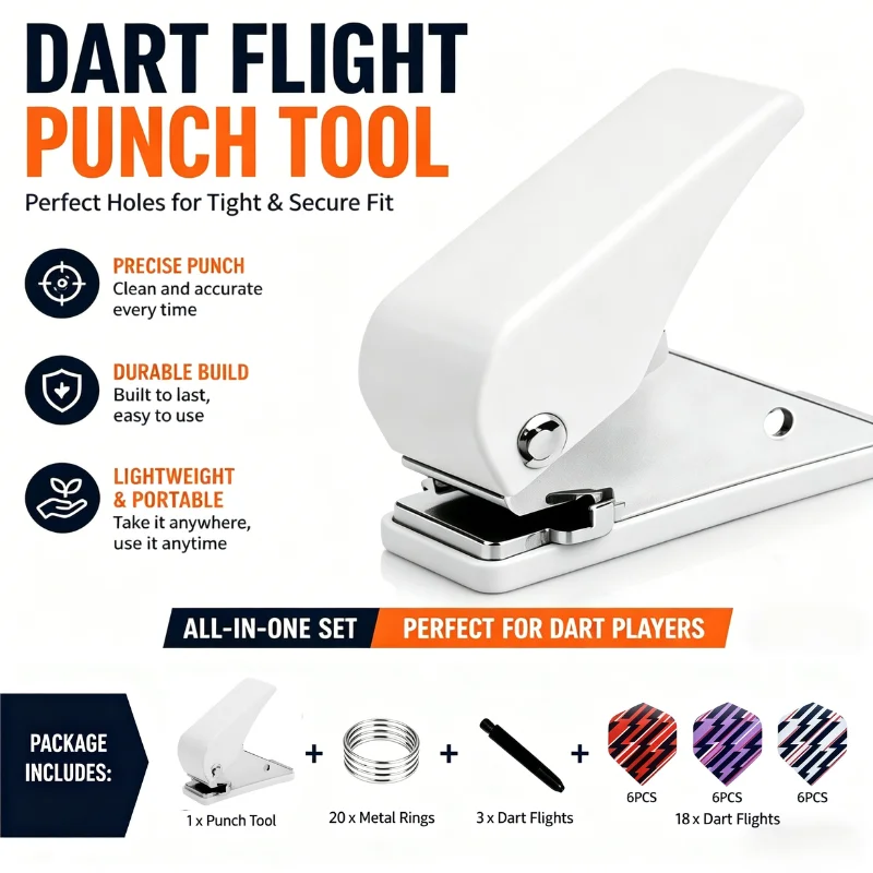 Dart Flight Punch Tool Kit with 18Pcs Flights and 20Pcs O-Rings Professional Dart Accessories Set
Dart Flight Punch Tool Kit with 18Pcs Flights and 20Pcs O-Rings Professional Dart Accessories Set