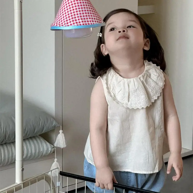 2025 Summer New Baby Sleeveless T Shirts Cute Lace Collar Girls Thin Breathable Tee Infant Solid Tops Cotton Toddler Clothes
2025 Summer New Baby Sleeveless T Shirts Cute Lace Collar Girls Thin Breathable Tee Infant Solid Tops Cotton Toddler Clothes
