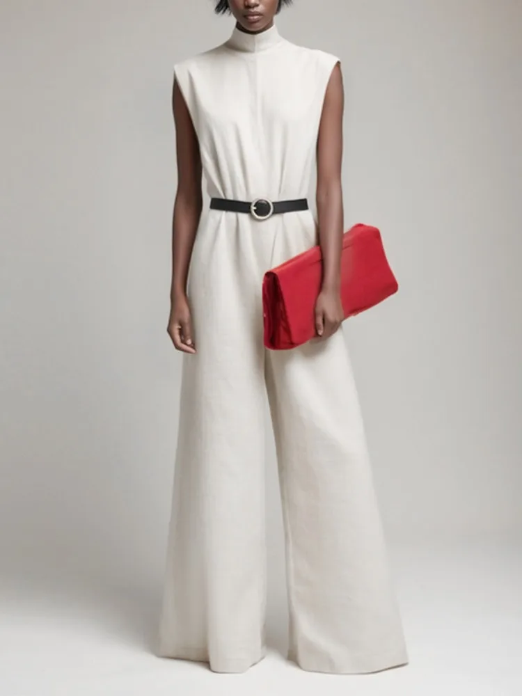 Freeacy Women's Casual Wide Leg Jumpsuit White Sleeveless Turtleneck Belt High Waist Jumpsuit 2026 New Vacation One-piece Suit
Freeacy Women's Casual Wide Leg Jumpsuit White Sleeveless Turtleneck Belt High Waist Jumpsuit 2026 New Vacation One-piece Suit