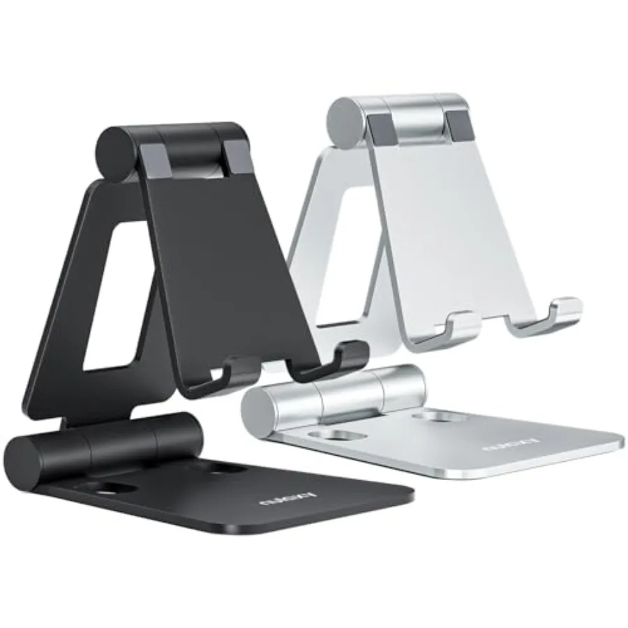2 Pack Fully Aluminum Dual Folding Cell Phone Stand, Adjustable Foldable Desktop Phone Holder for Desk Compatible with iPhone 1
2 Pack Fully Aluminum Dual Folding Cell Phone Stand, Adjustable Foldable Desktop Phone Holder for Desk Compatible with iPhone 1