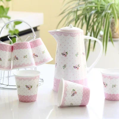 8pcs/set, Bone China Teapot and Cup Set, Ceramic Teapot with Mug, Porcelain Water Kettle, Coffee Kettle Party Decoration
8pcs/set, Bone China Teapot and Cup Set, Ceramic Teapot with Mug, Porcelain Water Kettle, Coffee Kettle Party Decoration