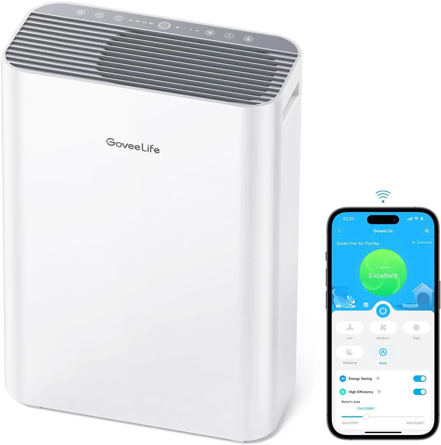Smart Air Purifier for Large Rooms with PM2.5 Sensor, Washable Filter, Pet Lock, App Control, 24dB Quiet
Smart Air Purifier for Large Rooms with PM2.5 Sensor, Washable Filter, Pet Lock, App Control, 24dB Quiet