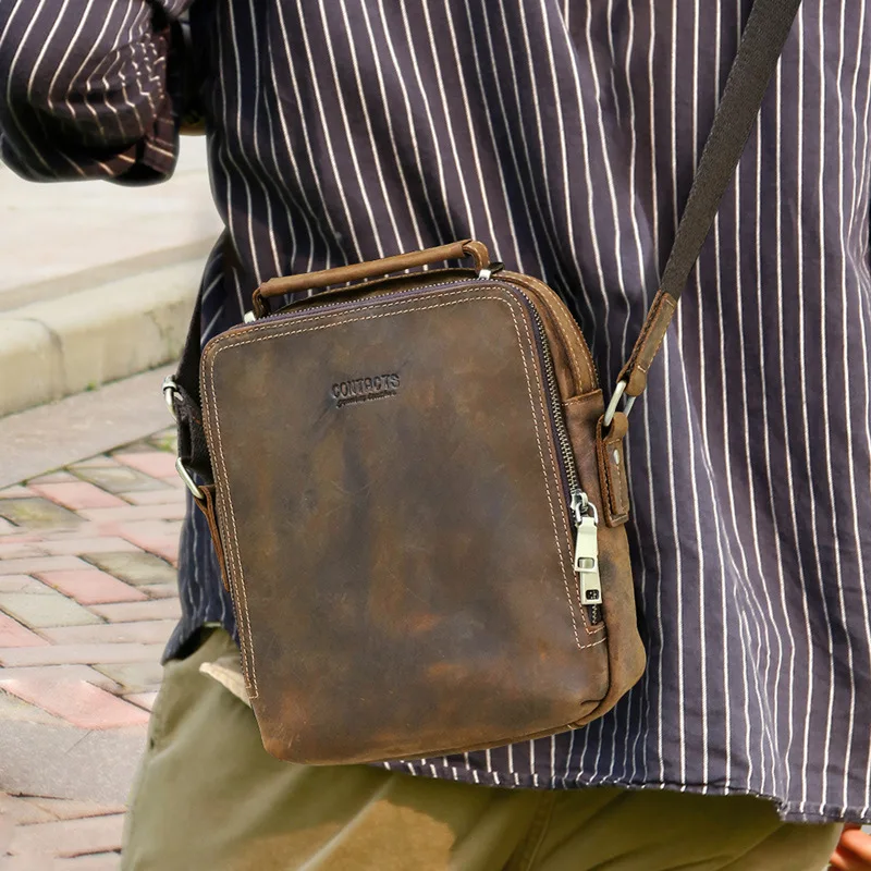 Fashionable British Style Top Layer Cowhide Handheld Crossbody Casual Bag Genuine Leather Men's Shoulder Bag Large Capacity Bags
Fashionable British Style Top Layer Cowhide Handheld Crossbody Casual Bag Genuine Leather Men's Shoulder Bag Large Capacity Bags