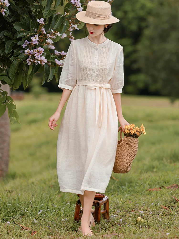100% Ramie Women Elegant Long Dress New Arrival 2026 Summer European Style Stand Collar Solid Color Ladies A-line Dresses M2755
100% Ramie Women Elegant Long Dress New Arrival 2026 Summer European Style Stand Collar Solid Color Ladies A-line Dresses M2755