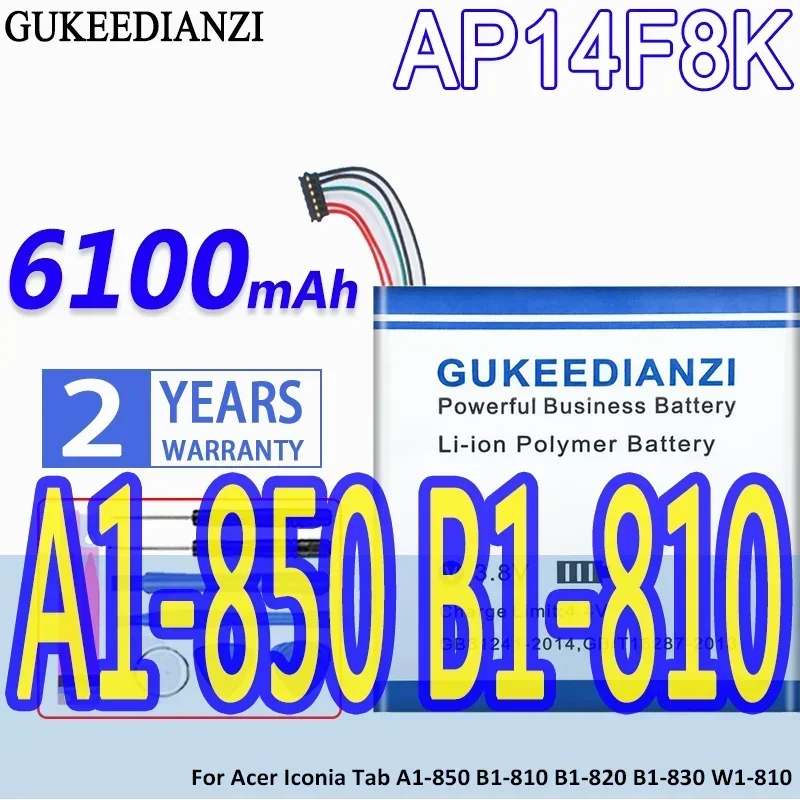 High Capacity GUKEEDIANZI Battery AP14F8K 6100mAh For Acer Iconia Tab A1-850 B1-810 B1-820 B1-830 W1-810 Tablet Batteries
High Capacity GUKEEDIANZI Battery AP14F8K 6100mAh For Acer Iconia Tab A1-850 B1-810 B1-820 B1-830 W1-810 Tablet Batteries
