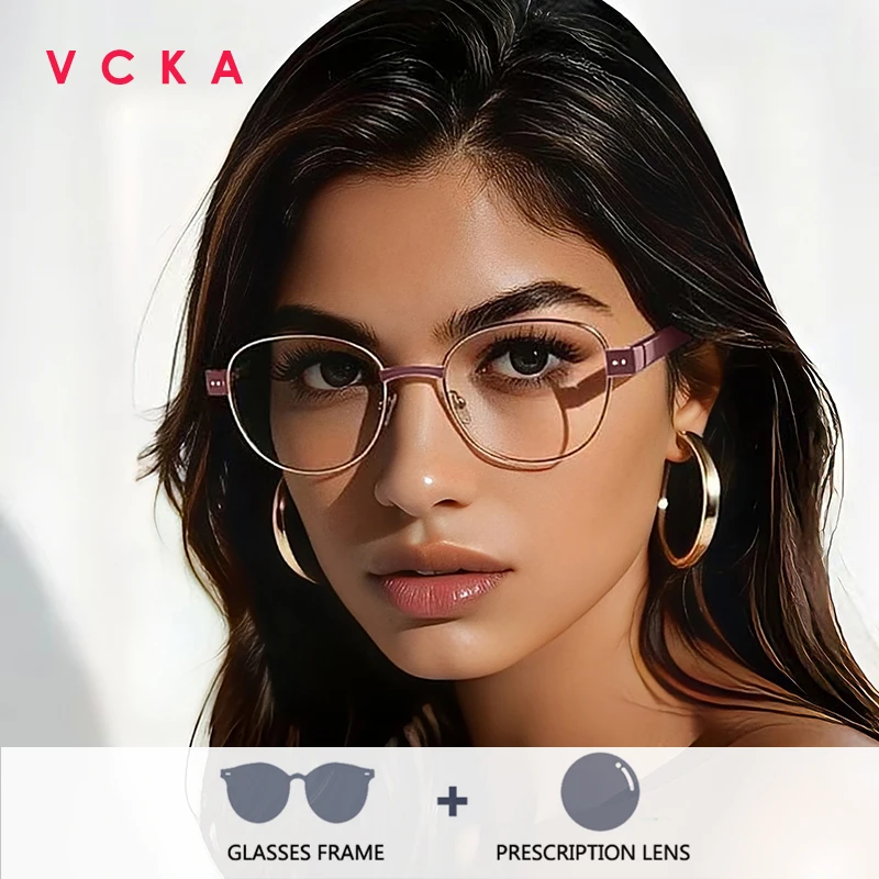 VCKA Women Myopia Reading Progressive Prescription Glasses Metal Frame Anti Blue Light Fashion Discoloration Optics UV400Eyewear
VCKA Women Myopia Reading Progressive Prescription Glasses Metal Frame Anti Blue Light Fashion Discoloration Optics UV400Eyewear