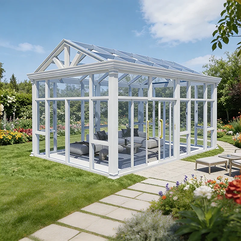 Free Standing Retractable 4 Season Winter Garden Solarium Tough Tempered Glass Aluminum Structure All Weather Outdoor Glass Hous
Free Standing Retractable 4 Season Winter Garden Solarium Tough Tempered Glass Aluminum Structure All Weather Outdoor Glass Hous