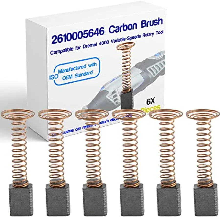 6 PCS Carbon Brushes Repairing Part Compatible with for Dremel 4000 Motor Brushfor Dremel 2610005646 Motor Replacement Part
6 PCS Carbon Brushes Repairing Part Compatible with for Dremel 4000 Motor Brushfor Dremel 2610005646 Motor Replacement Part