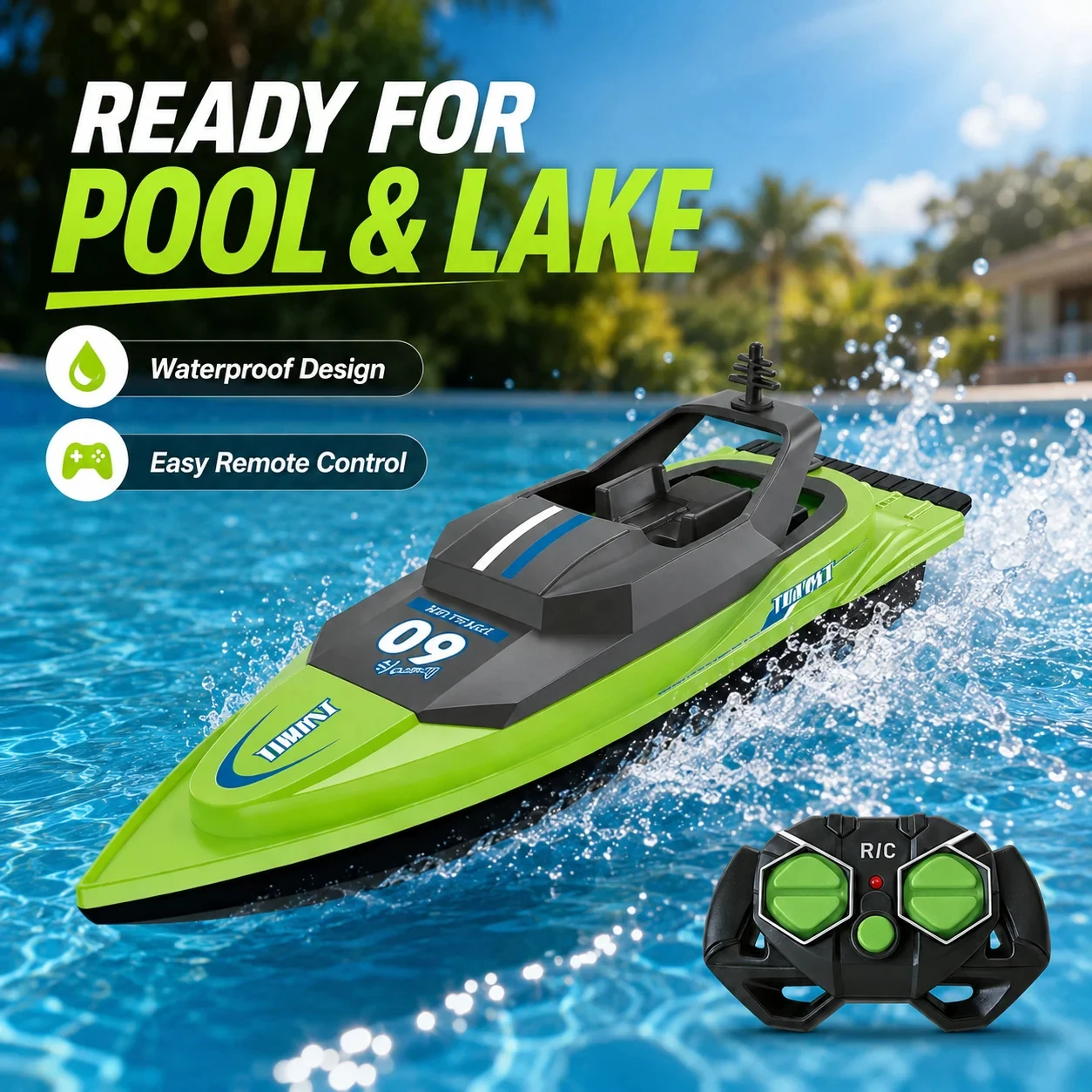 High-Speed RC Boat for Kids, Waterproof Dual Motor Remote Control Ship, Electric Water Toy for Pool Lake & Outdoor Racing
High-Speed RC Boat for Kids, Waterproof Dual Motor Remote Control Ship, Electric Water Toy for Pool Lake & Outdoor Racing