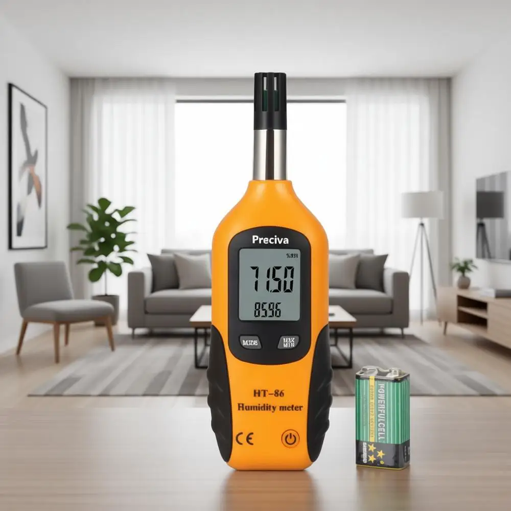 LCD Mini Digital Thermometer & Hygrometer with Dew Point, Wet Bulb Temp, for Home, Industry, & Weather Monitoring (9V Battery In
LCD Mini Digital Thermometer & Hygrometer with Dew Point, Wet Bulb Temp, for Home, Industry, & Weather Monitoring (9V Battery In