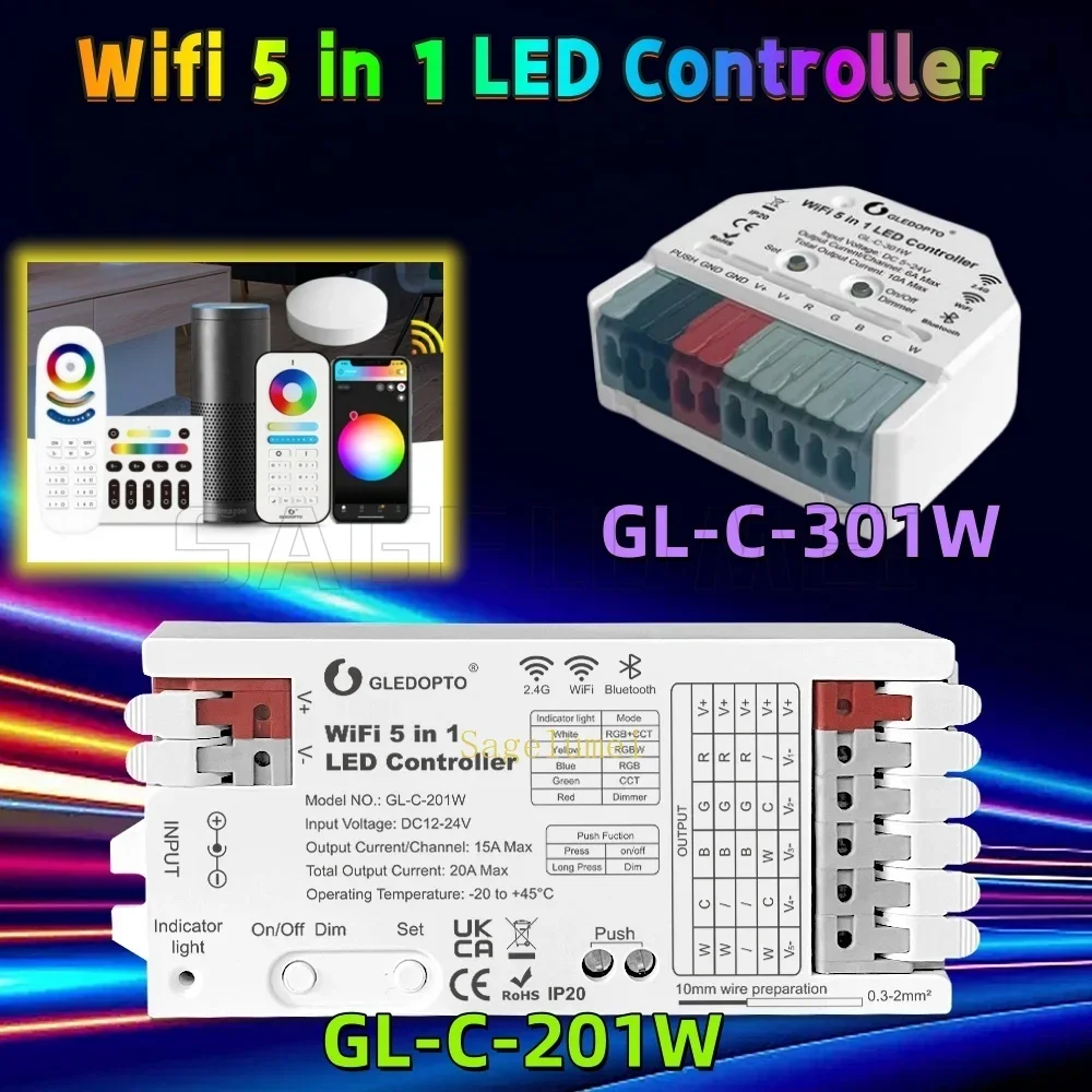 Контроллер светодиодных лент Wi-Fi Bluetooth 5 в 1, GLEDOPTO Ultra Mini RGBCCT RGBW RGB CCT WWCW, диммер Tuya Smart Life App, голосовое управление
Контроллер светодиодных лент Wi-Fi Bluetooth 5 в 1, GLEDOPTO Ultra Mini RGBCCT RGBW RGB CCT WWCW, диммер Tuya Smart Life App, голосовое управление