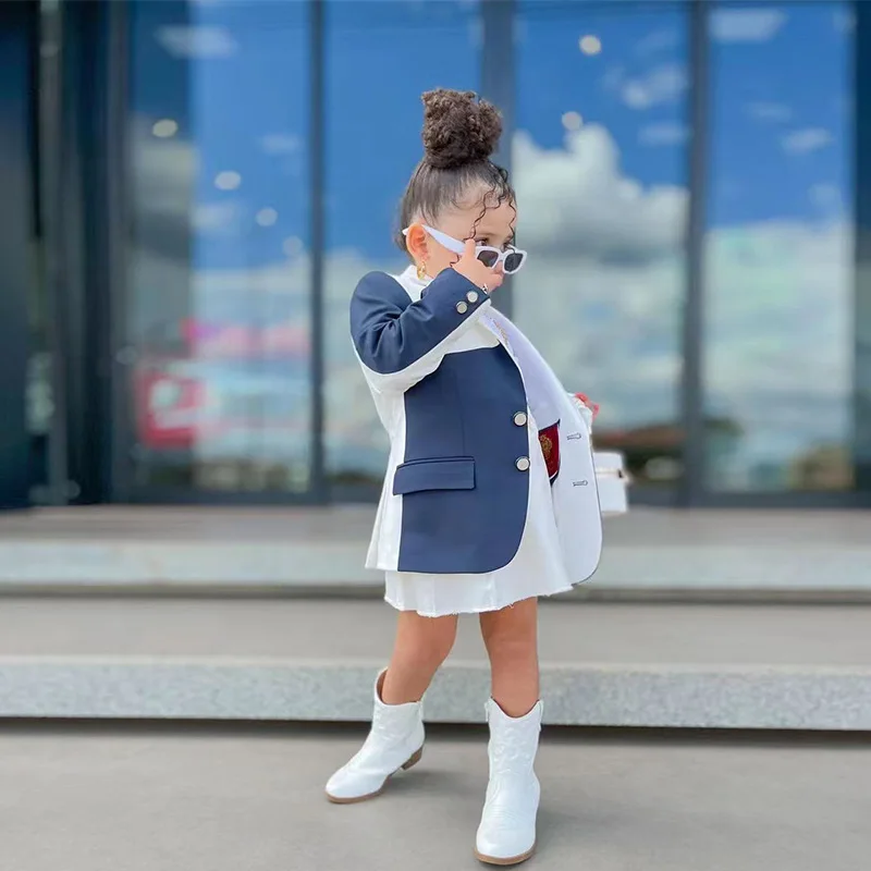 Blue and White Color Blocked Suit Jacket Spring and Autumn New Trendy Casual Loose All-match Suit Coat
Blue and White Color Blocked Suit Jacket Spring and Autumn New Trendy Casual Loose All-match Suit Coat