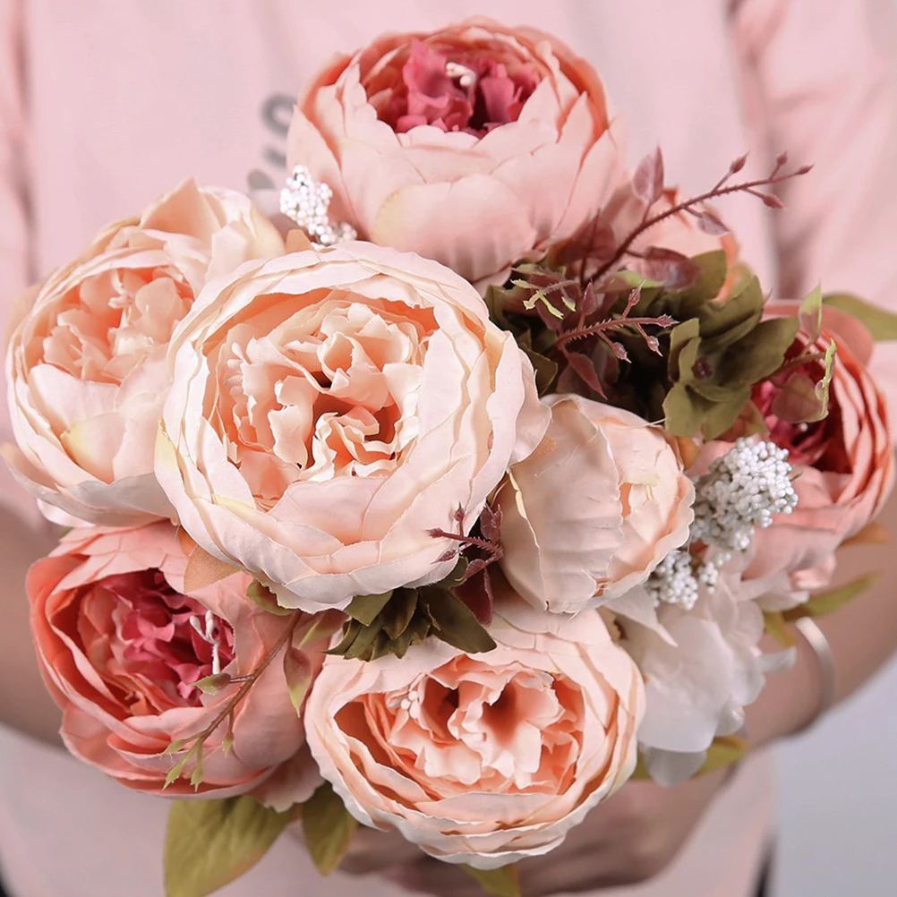 Vintage Artificial Peony Silk Flowers Wedding Home Party Decoration Bouquet Pink Fake Flower Bouquet Craft Valentines Engagement
Vintage Artificial Peony Silk Flowers Wedding Home Party Decoration Bouquet Pink Fake Flower Bouquet Craft Valentines Engagement