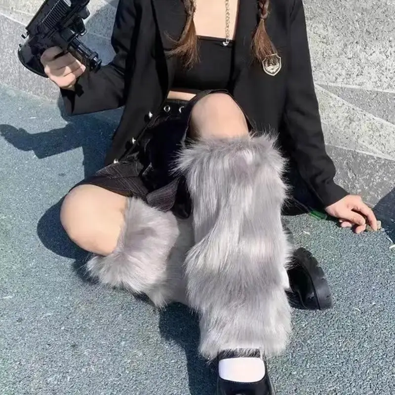 195E Harajuku Boot Cover Women JK Solid Color Gray Furry Plush Leg Warmer Long Socks
195E Harajuku Boot Cover Women JK Solid Color Gray Furry Plush Leg Warmer Long Socks