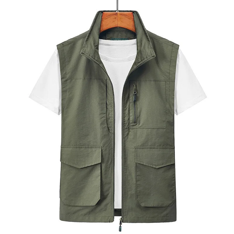Summer Men's Lightweight Vest Outdoor Fishing Vests Multi Pocket Industrial Style Workwear Vest Loose Simple Casual Trend Vest
Summer Men's Lightweight Vest Outdoor Fishing Vests Multi Pocket Industrial Style Workwear Vest Loose Simple Casual Trend Vest