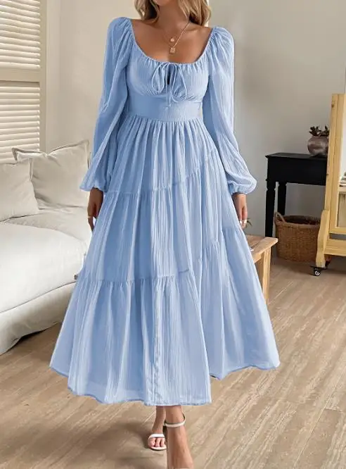 2026 Spring/summer Elegant New Fashion Casual Women's Vacation Casual Style French Long Sleeved Dress with Waist Cinched Design
2026 Spring/summer Elegant New Fashion Casual Women's Vacation Casual Style French Long Sleeved Dress with Waist Cinched Design
