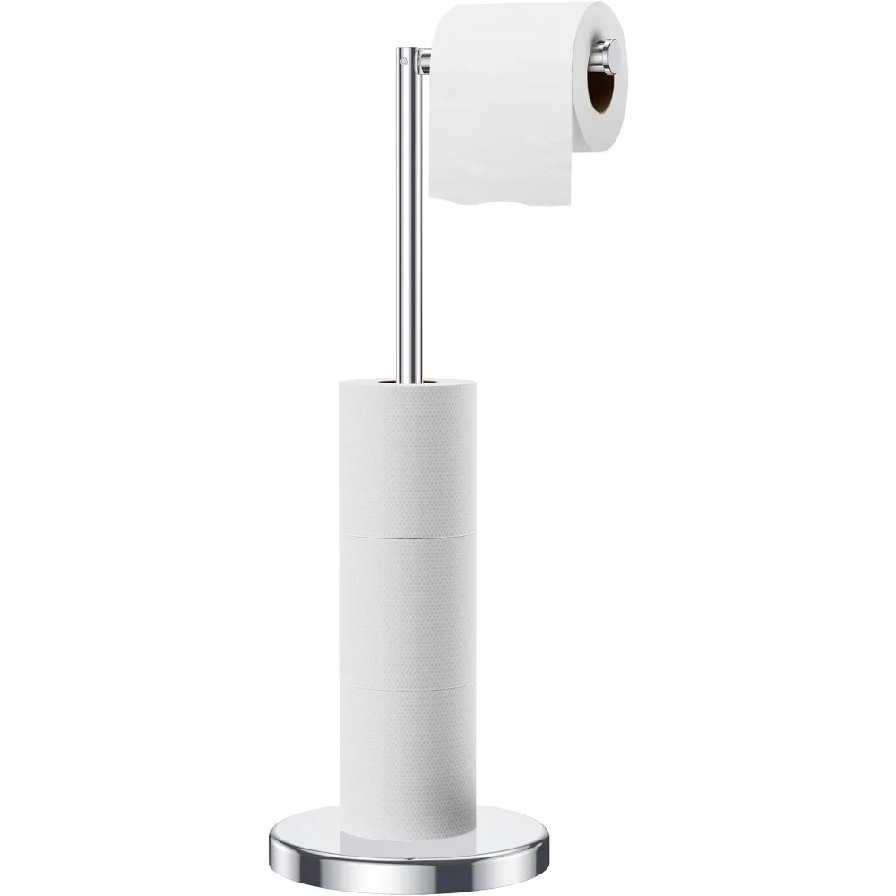 Modern Freestanding Toilet Paper Holder with Weighted Base, Holds 4 Rolls, Stainless Steel Chrome Finish
Modern Freestanding Toilet Paper Holder with Weighted Base, Holds 4 Rolls, Stainless Steel Chrome Finish
