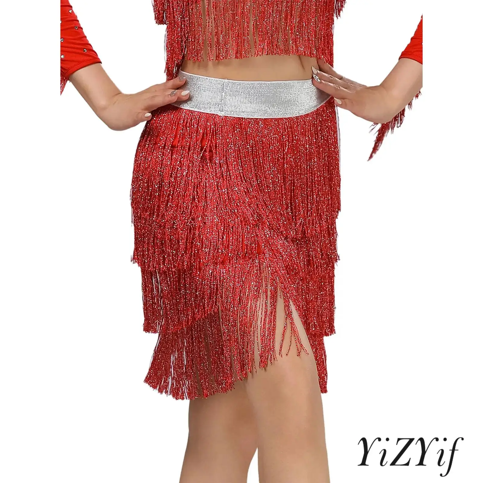Womens Professional Latin Dance Competition Costume Shiny Tassel Fringe Swing Skirt for Tango Chacha Samba Dance Performances
Womens Professional Latin Dance Competition Costume Shiny Tassel Fringe Swing Skirt for Tango Chacha Samba Dance Performances