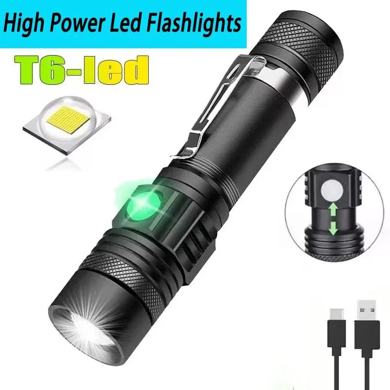Мощные светодиодные фонари T6 с зумом, фонарик для кемпинга с клипсой для ручки, водонепроницаемый, 4 режима освещения, многофункциональное зарядное устройство USB
Мощные светодиодные фонари T6 с зумом, фонарик для кемпинга с клипсой для ручки, водонепроницаемый, 4 режима освещения, многофункциональное зарядное устройство USB