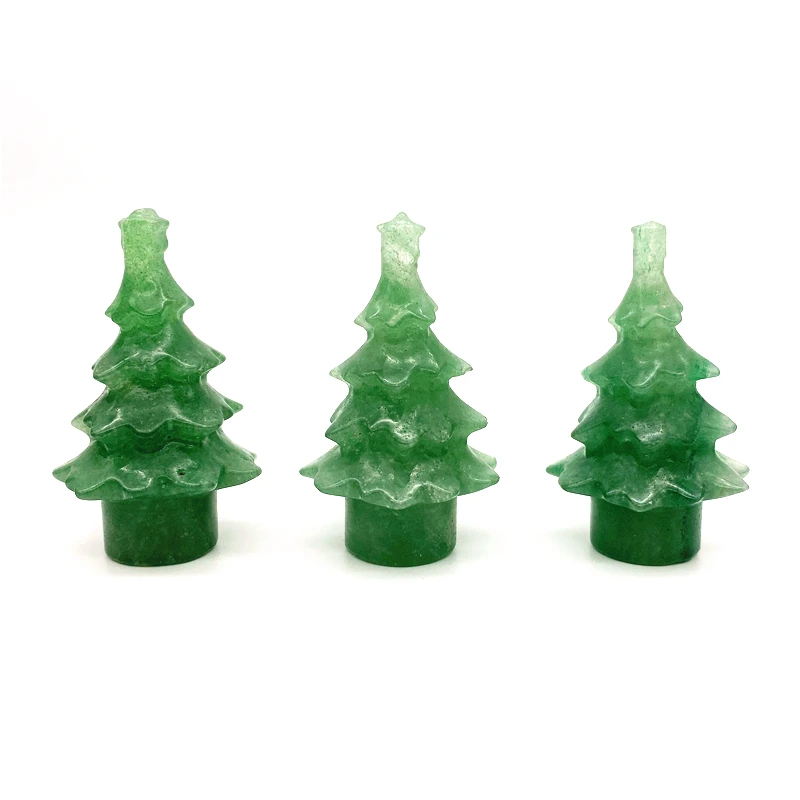 1PC Natural Green Strawberry Quartz Crystal Christmas Tree Figurine Hand Made Carved Natural Stones and Minerals
1PC Natural Green Strawberry Quartz Crystal Christmas Tree Figurine Hand Made Carved Natural Stones and Minerals