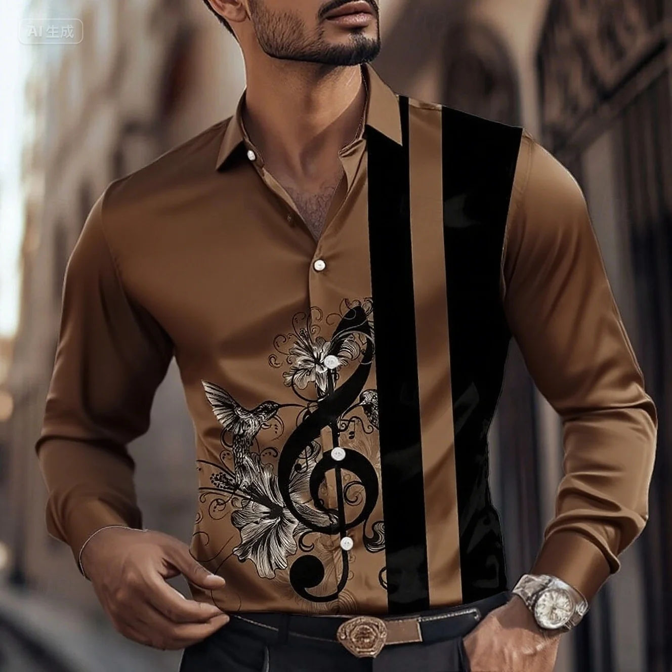 2025 Men's Striped Musical Note Dress Shirt Button Long Sleeve Fashion Casual Autumn Lapel Shirt 3D Printing Men Clothing
2025 Men's Striped Musical Note Dress Shirt Button Long Sleeve Fashion Casual Autumn Lapel Shirt 3D Printing Men Clothing