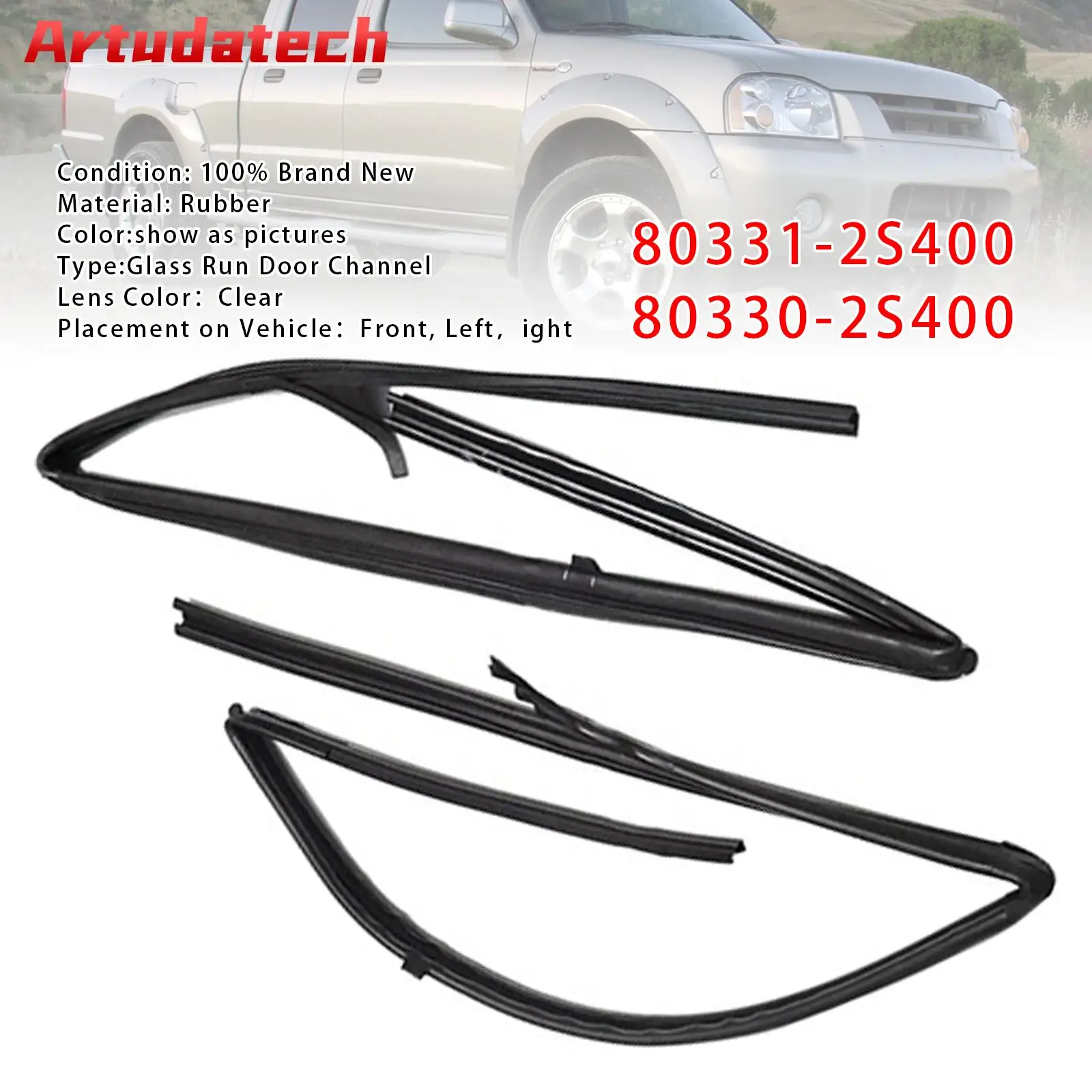 Artudatech 2PCS Door Glass Run Rubbers 80331-2S400+80330-2S400 For Nissan Frontier 98-2005 Car Accessories
Artudatech 2PCS Door Glass Run Rubbers 80331-2S400+80330-2S400 For Nissan Frontier 98-2005 Car Accessories