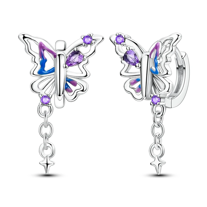 925 Sterling Silver Dream Butterfly Hoop Earrings Sparkling Zircon Earrings For Women Fine Birthday Anniversary Jewelry Gifts
925 Sterling Silver Dream Butterfly Hoop Earrings Sparkling Zircon Earrings For Women Fine Birthday Anniversary Jewelry Gifts