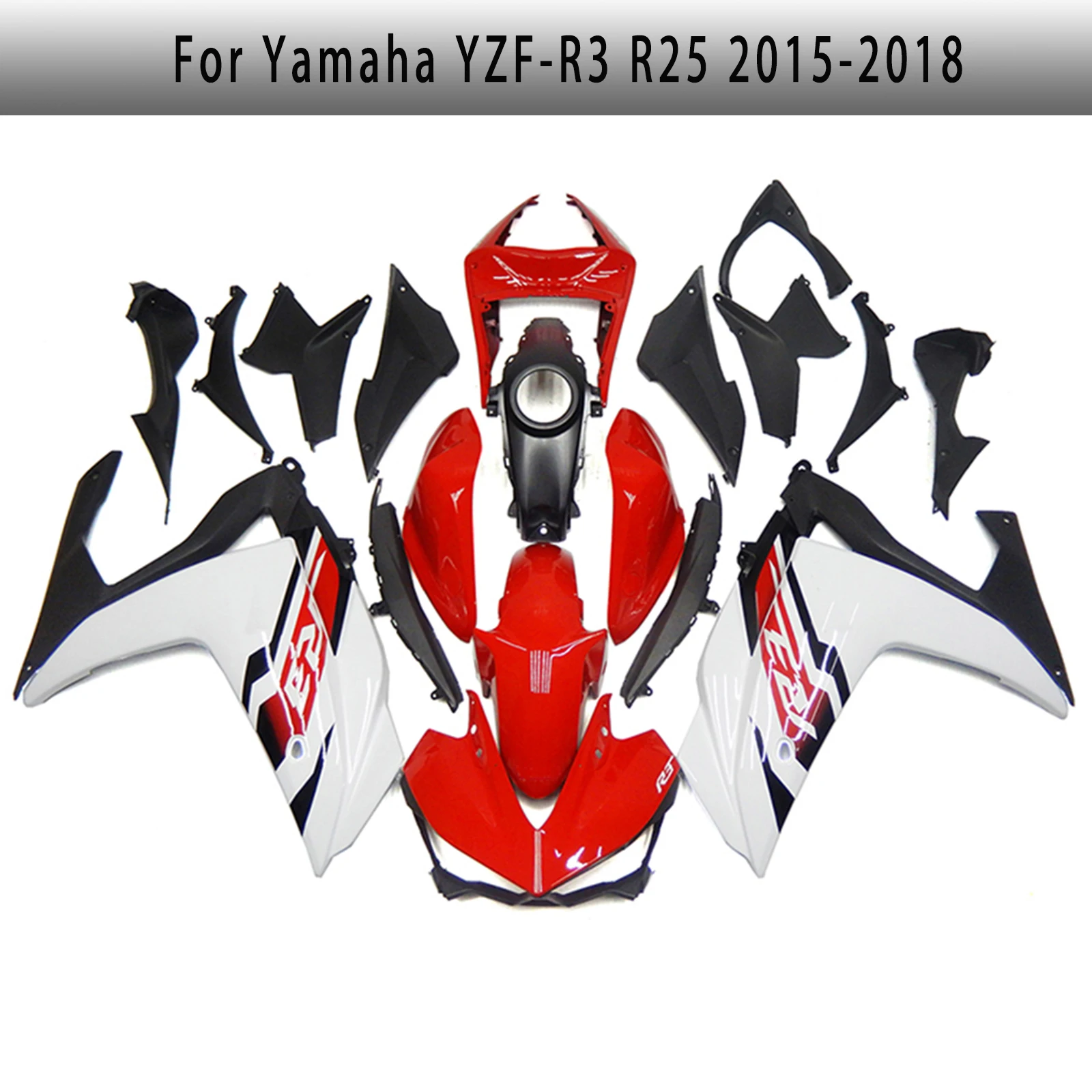 Motorcycle Fairing Set Suitable For Yamaha YZF-R3 R25 15-18 Years R25 2015 2016 2017 2018 Body fairing Red and White
Motorcycle Fairing Set Suitable For Yamaha YZF-R3 R25 15-18 Years R25 2015 2016 2017 2018 Body fairing Red and White