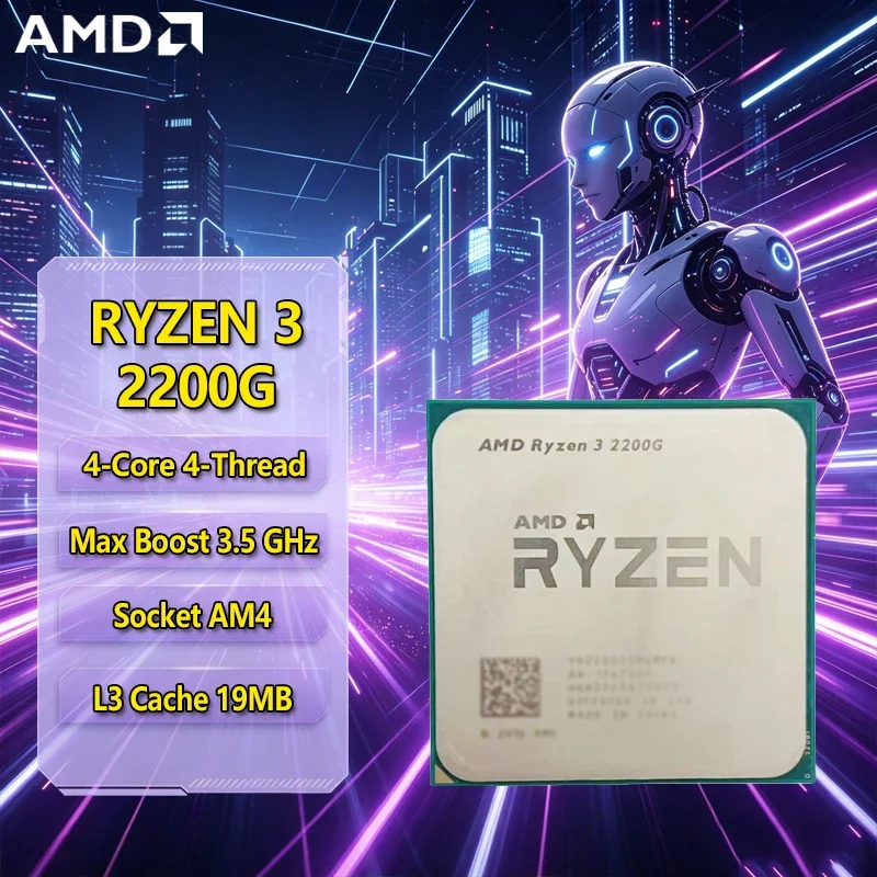 AMD Ryzen 3 2200G AMD R3 2200G CPU 4-Core 4-Thread 3.5GHz Unlocked Desktop Processor Socket AM4 Gaming CPU Without Package
AMD Ryzen 3 2200G AMD R3 2200G CPU 4-Core 4-Thread 3.5GHz Unlocked Desktop Processor Socket AM4 Gaming CPU Without Package