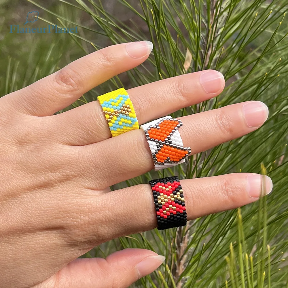 FlaneurPlanet Boho Кольцо из бисера Кольцо из бисера с бабочкой Симпатичное кольцо из бисера с бисером
FlaneurPlanet Boho Кольцо из бисера Кольцо из бисера с бабочкой Симпатичное кольцо из бисера с бисером