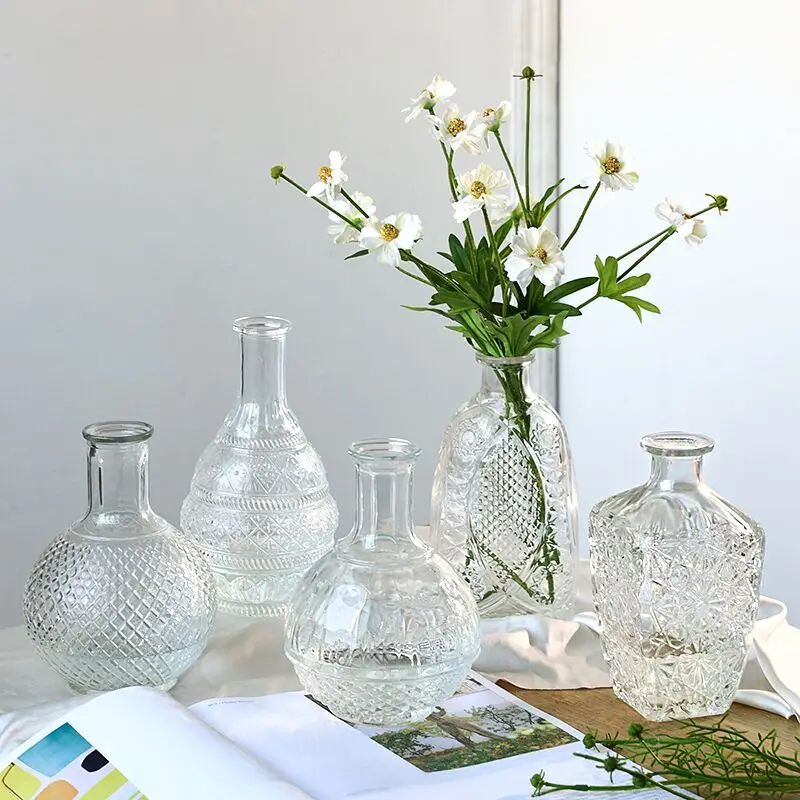 Europe Creative Relief Transparent Glass Vase Modern Small Flower Vase Home Decoration Nordic Living Room Dry Flower Arrangement
Europe Creative Relief Transparent Glass Vase Modern Small Flower Vase Home Decoration Nordic Living Room Dry Flower Arrangement