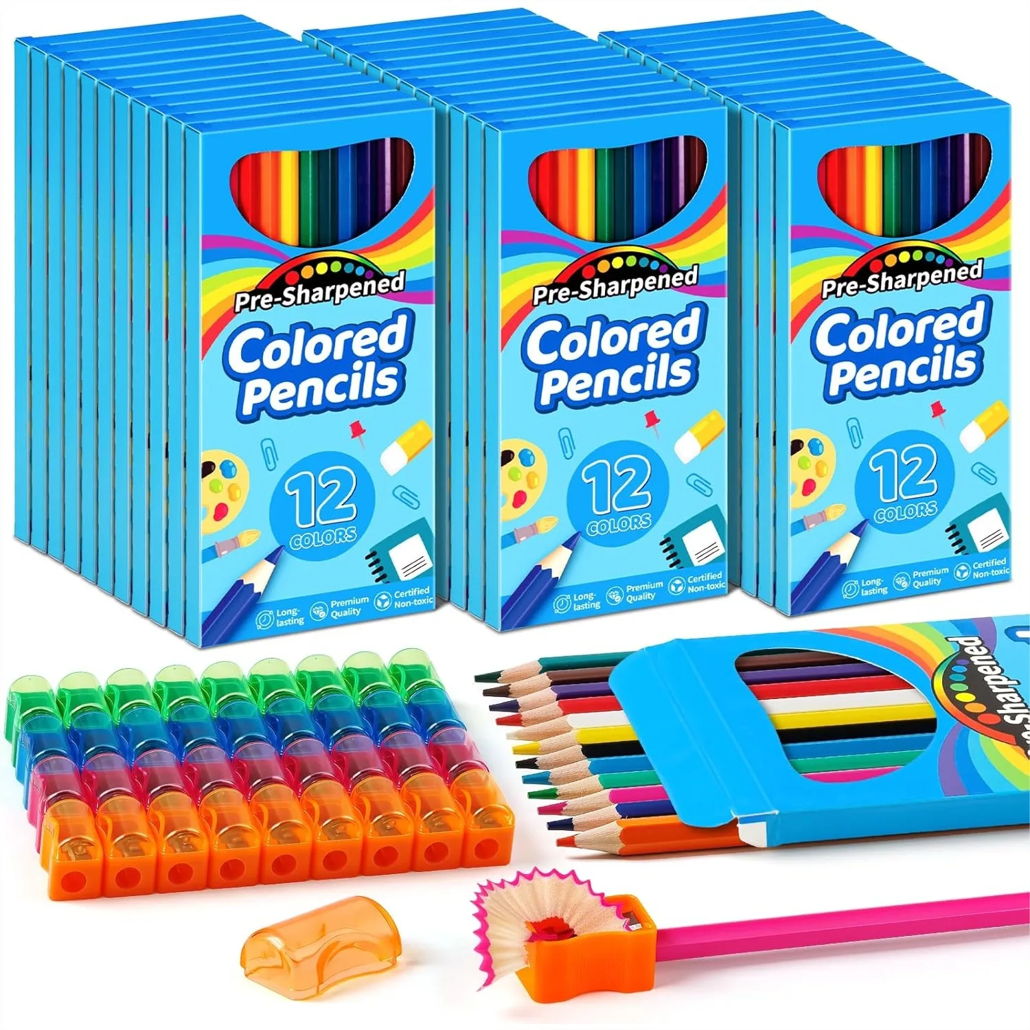432 Count Colored Pencils Bulk 36 Pack 12 Assorted Colors With Sharpener Pre-Sharpened Coloring Pencils For Kids School Classroom Supplies
432 Count Colored Pencils Bulk 36 Pack 12 Assorted Colors With Sharpener Pre-Sharpened Coloring Pencils For Kids School Classroom Supplies