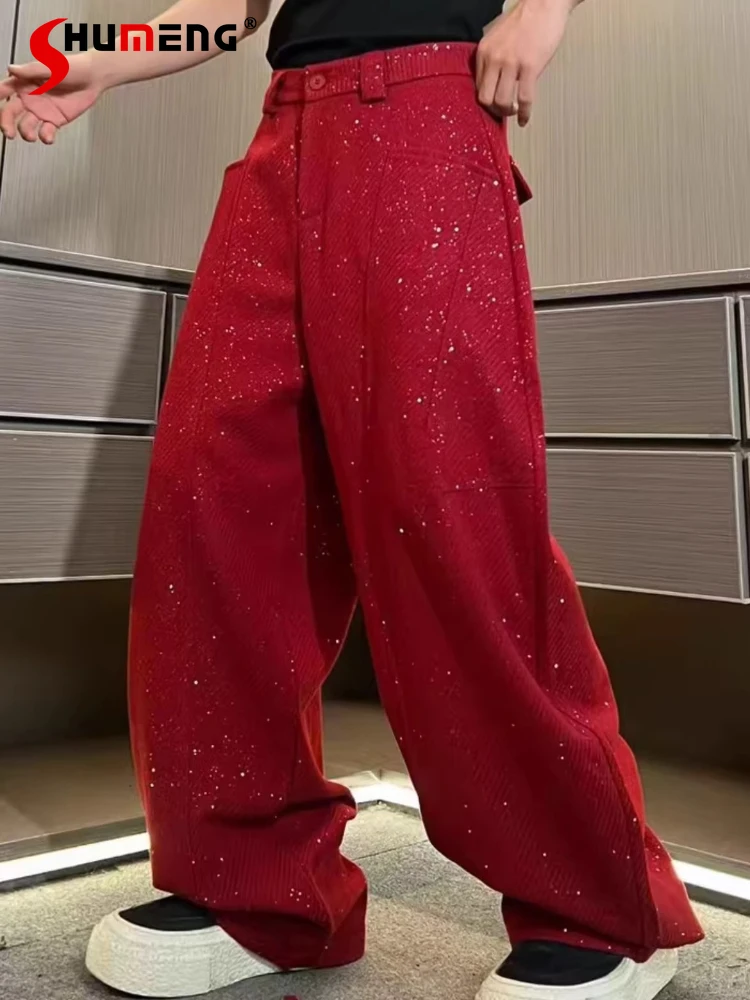 2025 Men's Autumn Winter Fleece Lined Thickened Starry Sky Sequin Design Curved Pants Loose Versatile Personality Straight Pants
2025 Men's Autumn Winter Fleece Lined Thickened Starry Sky Sequin Design Curved Pants Loose Versatile Personality Straight Pants