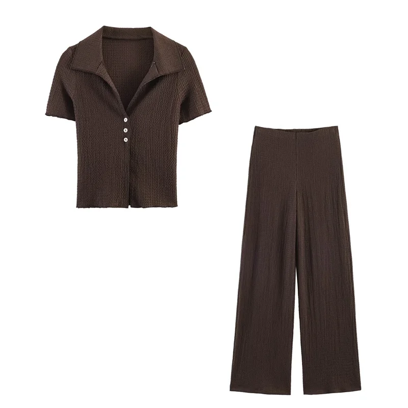 Women's Casual Set 2026 New Spring Short Sleeve Top and Wide-Leg Long Pants Set for Women Chic Personality Female Set
Women's Casual Set 2026 New Spring Short Sleeve Top and Wide-Leg Long Pants Set for Women Chic Personality Female Set