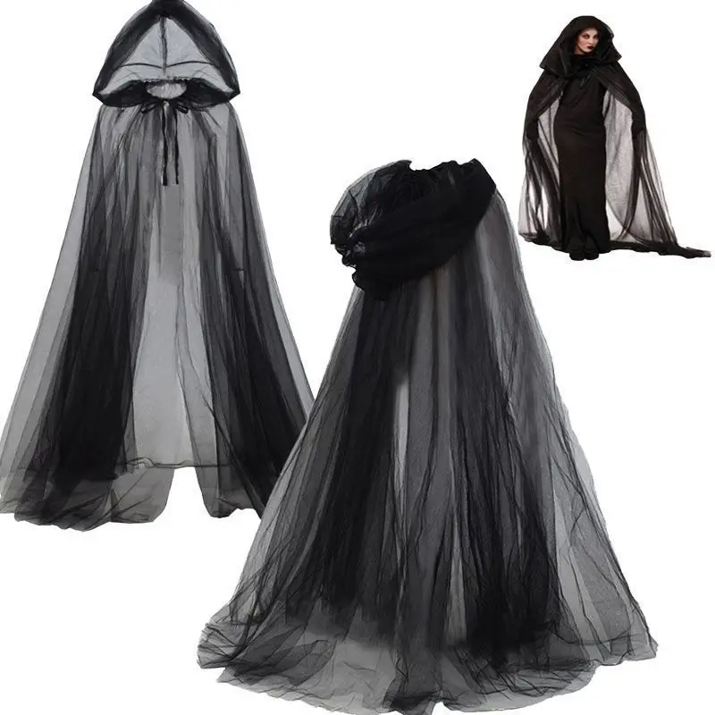 Black Bridal Shawl Witch Vampire Cosplay Cloak Halloween Double Cloak Game Party Costume Props Holiday Dress Up
Black Bridal Shawl Witch Vampire Cosplay Cloak Halloween Double Cloak Game Party Costume Props Holiday Dress Up
