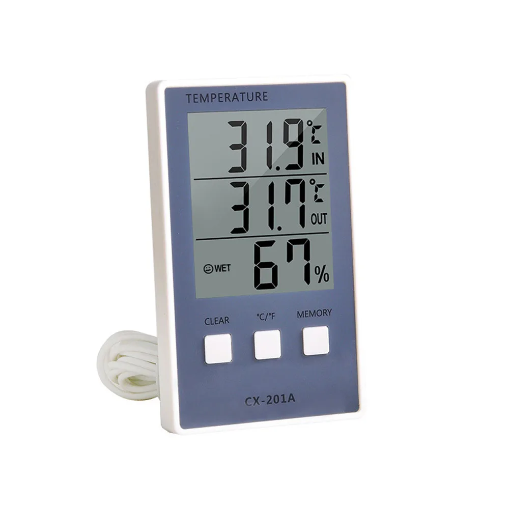 Digital LCD Thermometer Hygrometer Indoor Outdoor Temperature Humidity Meter C/F Display Sensor Probe Weather Station CX-201A
Digital LCD Thermometer Hygrometer Indoor Outdoor Temperature Humidity Meter C/F Display Sensor Probe Weather Station CX-201A