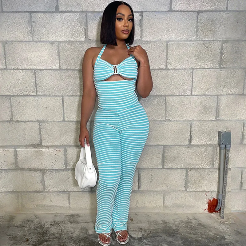 Doyerl Striped Knit Two Piece Set Woman Sexy Club Party Halter Backless Top and Pants Matching Sets Outfits Ensembles Pantalons
Doyerl Striped Knit Two Piece Set Woman Sexy Club Party Halter Backless Top and Pants Matching Sets Outfits Ensembles Pantalons