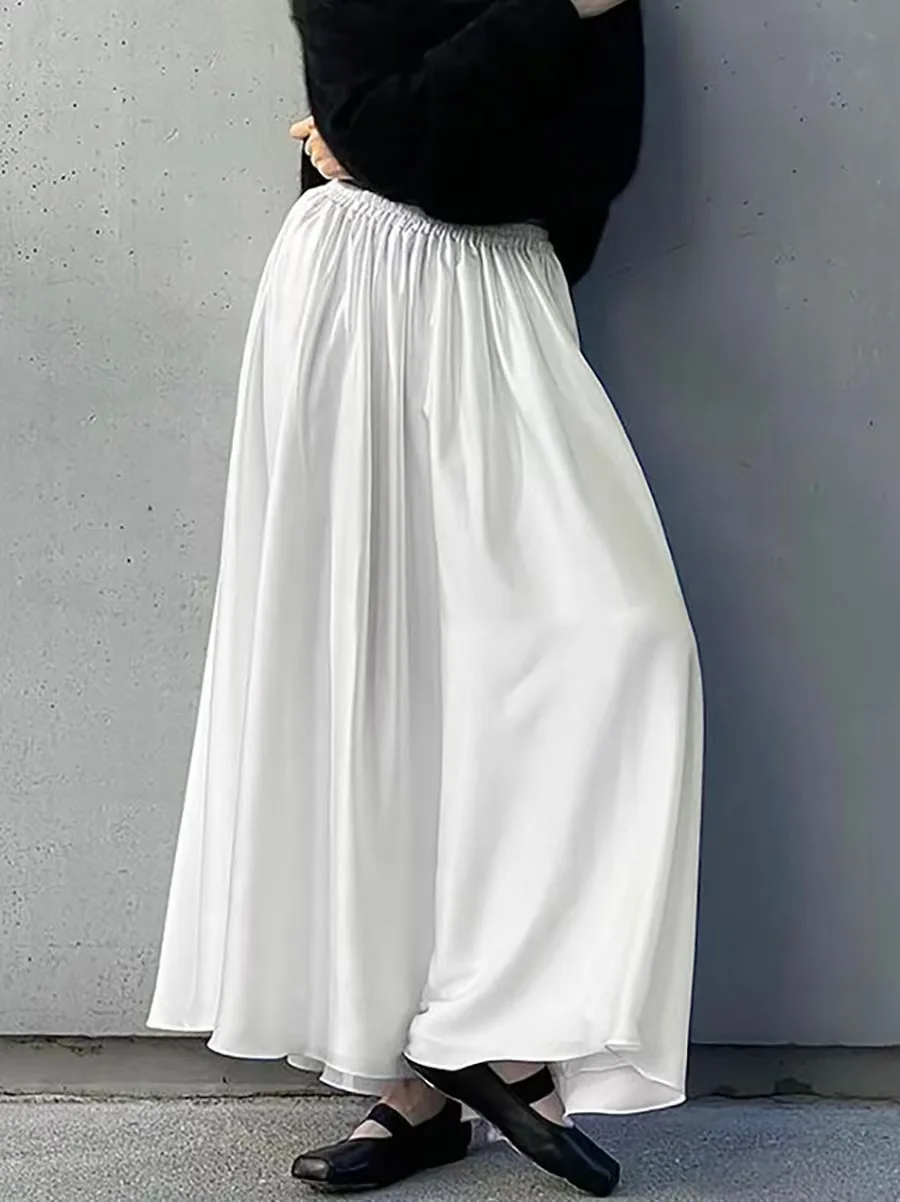 Satin Loose High Waisted Skirt Elastic Waist Half Body Skirt A-Line Long Dress Elegant Simple Style Commute Fashion
Satin Loose High Waisted Skirt Elastic Waist Half Body Skirt A-Line Long Dress Elegant Simple Style Commute Fashion