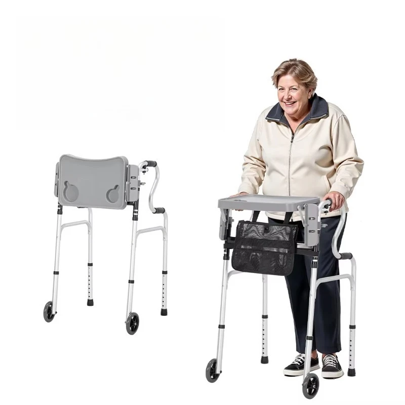 Lightweight Two Button Folding Walker with 5" Wheels Height Adjustable Rollator Aluminum Frame Supports up to 300 Lbs
Lightweight Two Button Folding Walker with 5" Wheels Height Adjustable Rollator Aluminum Frame Supports up to 300 Lbs