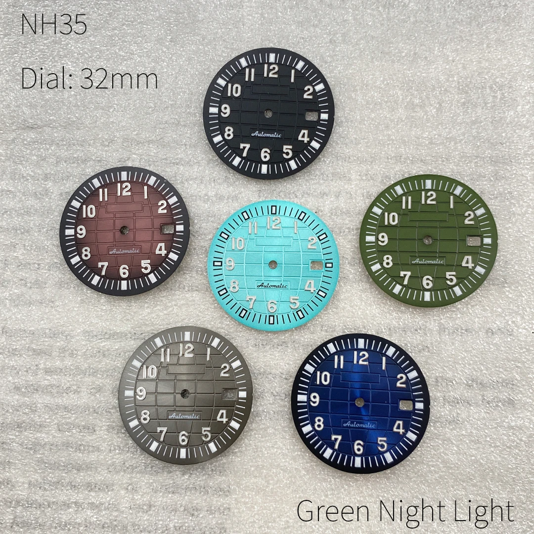 32mm NH35 Watch Dial Green Lume Diameter Suitable for NH35 Movement Modification Dial
32mm NH35 Watch Dial Green Lume Diameter Suitable for NH35 Movement Modification Dial
