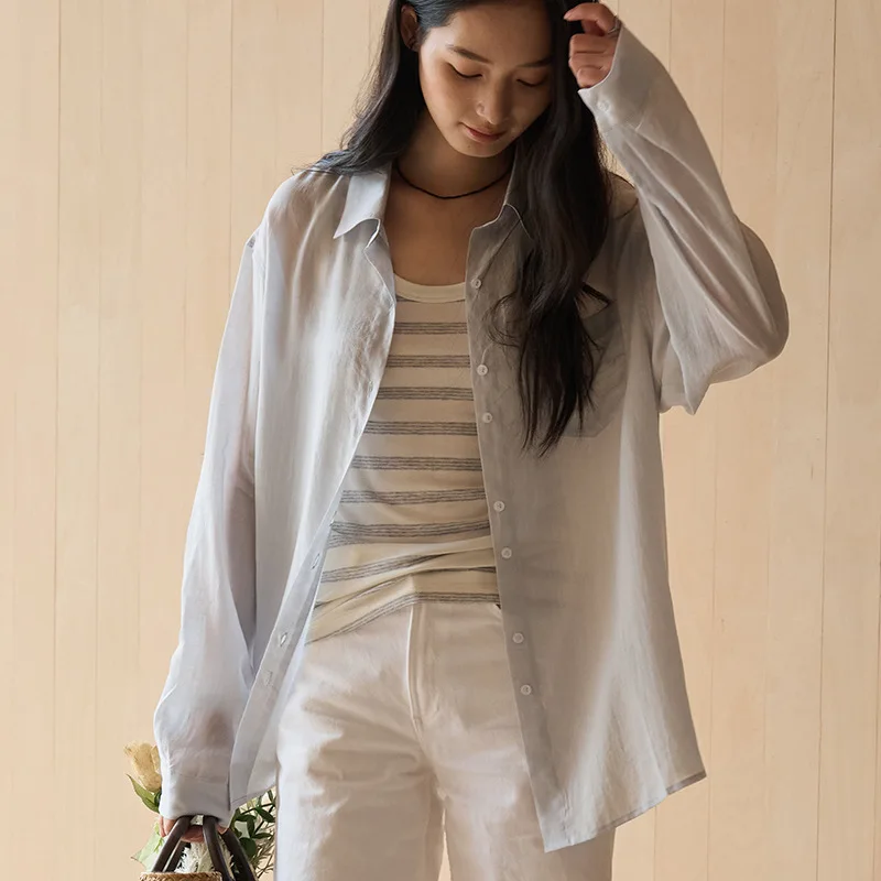 Women's New Spring and Summer Silk Linen Shirts - Lyocell Solid Color Pocket Cardigans, Soft and Comfortable Button-Up Tops 2026
Women's New Spring and Summer Silk Linen Shirts - Lyocell Solid Color Pocket Cardigans, Soft and Comfortable Button-Up Tops 2026