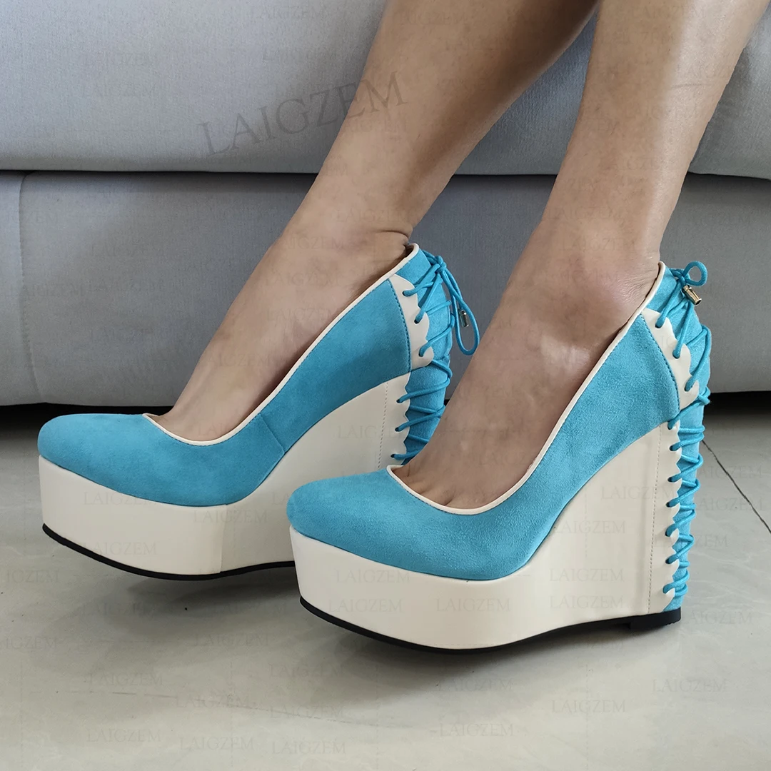 LAIGZEM/женские туфли-лодочки на танкетке и платформе, сандалии в стиле пэчворк, вечерние женские туфли для косплея, женские туфли Zapatos Mujer, большой размер 42, 45, 47 52 
LAIGZEM/женские туфли-лодочки на танкетке и платформе, сандалии в стиле пэчворк, вечерние женские туфли для косплея, женские туфли Zapatos Mujer, большой размер 42, 45, 47 52