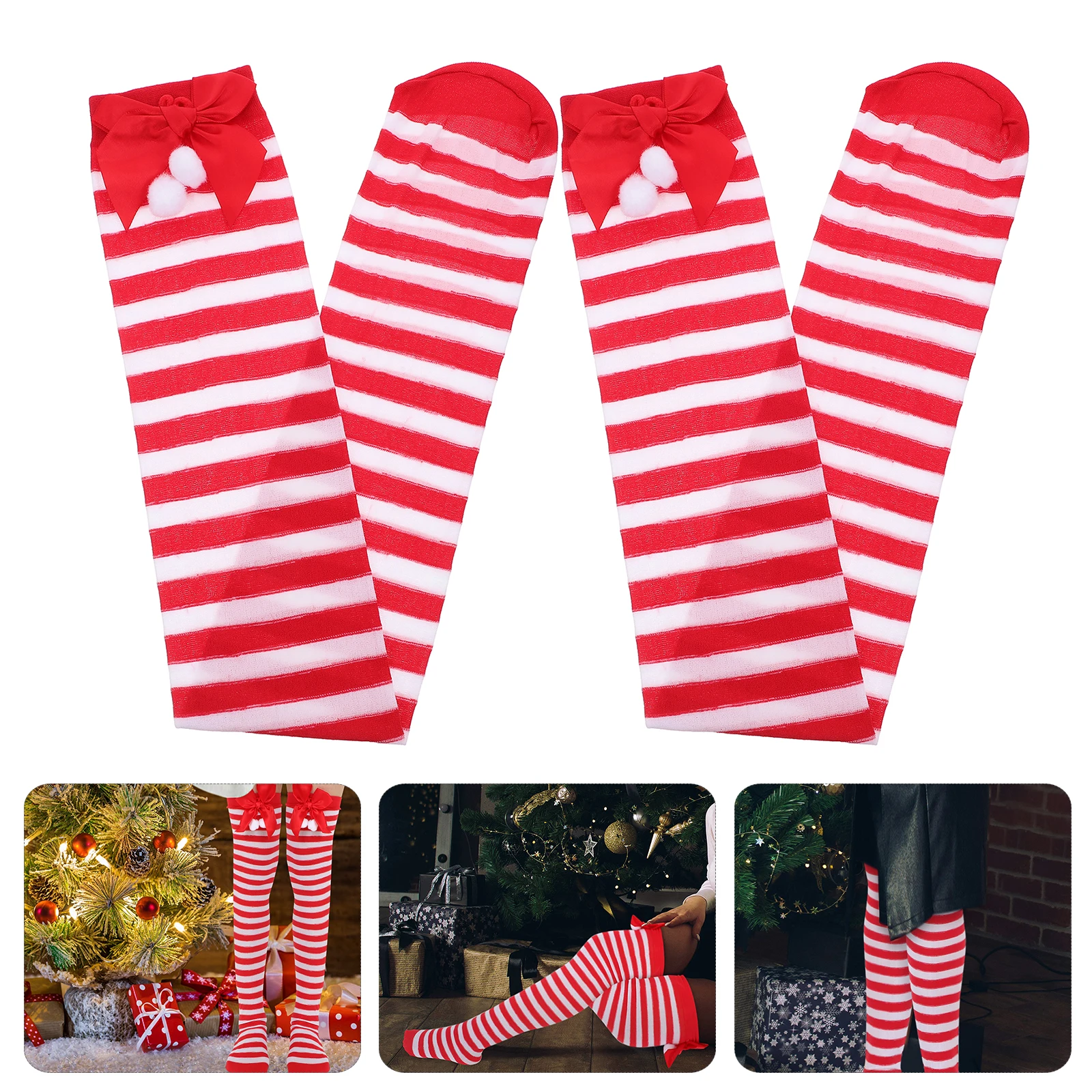 Christmas High Socks Red White Striped Bow Decorated Warm Elastic Long Knee Women Christmas Stocking Gift Ideal Cosplay Party
Christmas High Socks Red White Striped Bow Decorated Warm Elastic Long Knee Women Christmas Stocking Gift Ideal Cosplay Party