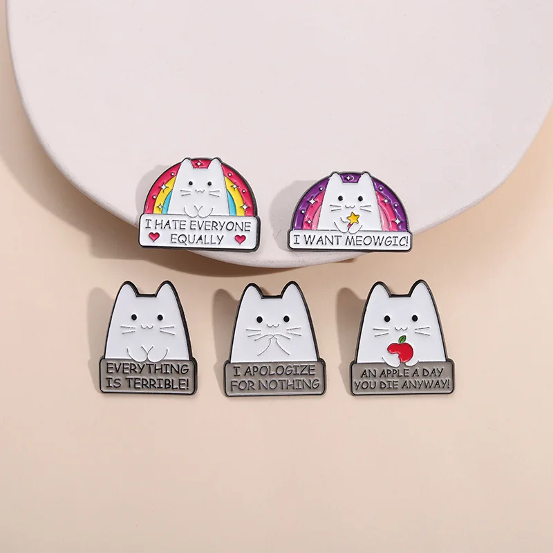 Cute Animal-shaped Kitten with A Knife Rainbow Heart Metal Brooch, Clothing Accessory Badge Temporary Versatile Gift
Cute Animal-shaped Kitten with A Knife Rainbow Heart Metal Brooch, Clothing Accessory Badge Temporary Versatile Gift
